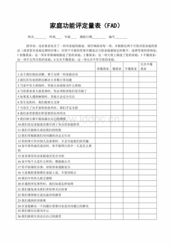 家庭功能评定量表.doc