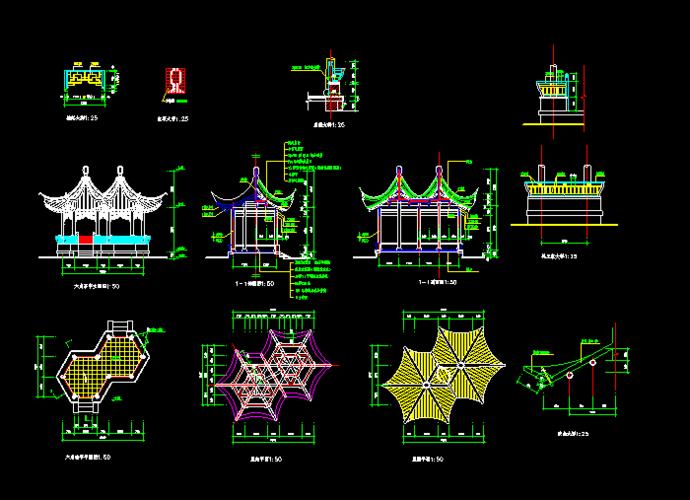 分享| 六角亭cad建筑方案设计图纸