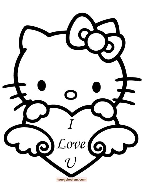 11张女孩子最喜欢的hellokitty凯蒂猫涂色图片免费下载