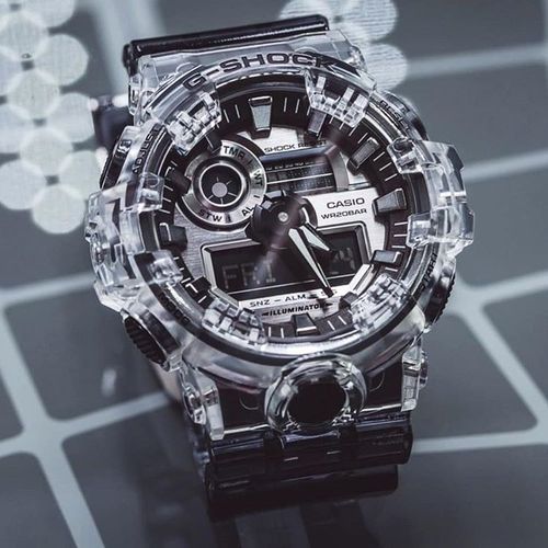 卡西欧冰韧系列g-shock透明表带果冻电子表ga-700sk-1