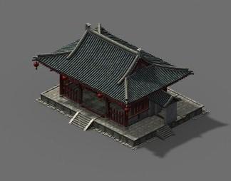 中式古建筑外观效果3d模型下载