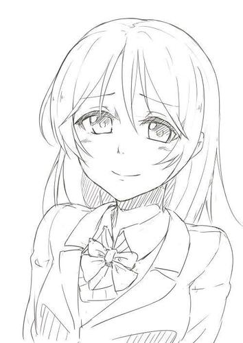 漫画少女线稿世界很复杂但你很可爱