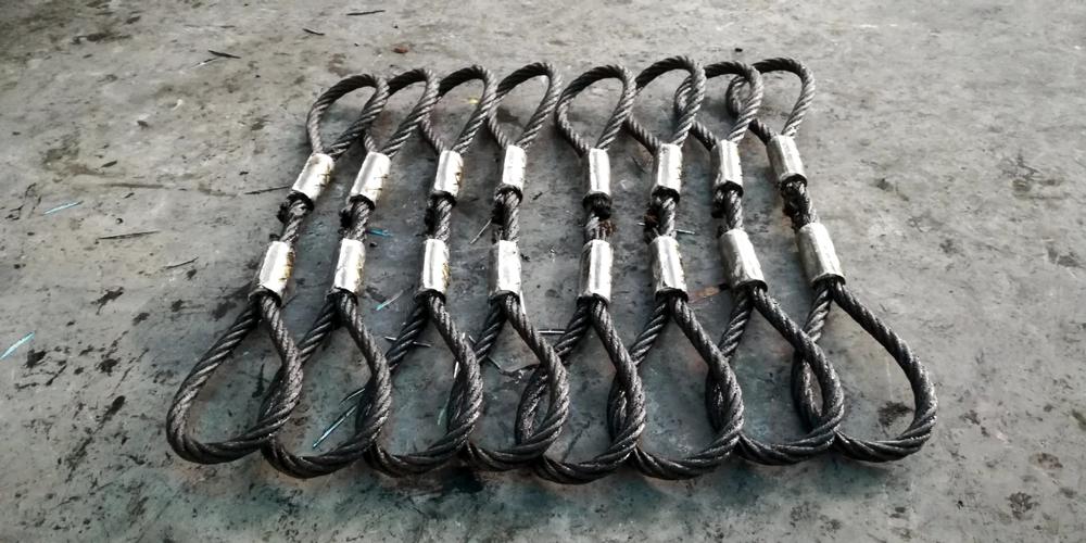 湖南批发定做各规格压制钢丝绳铝压扣铝合金索具绳套