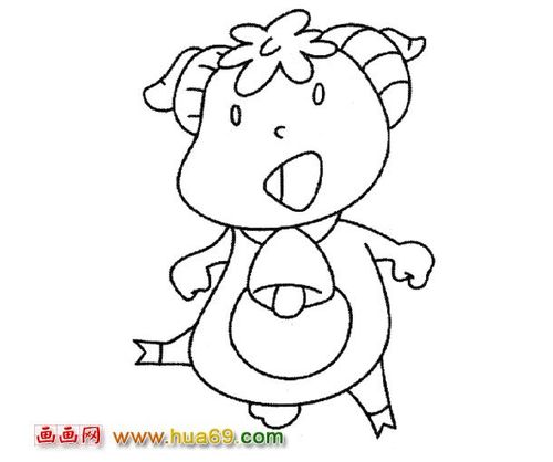 漂亮的小羊(简笔画)