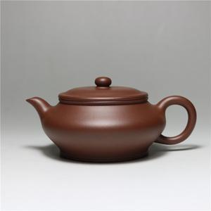 陶砂居 宜兴纯手工紫砂壶顾新君/顾新军四号井老紫泥虚扁壶150cc