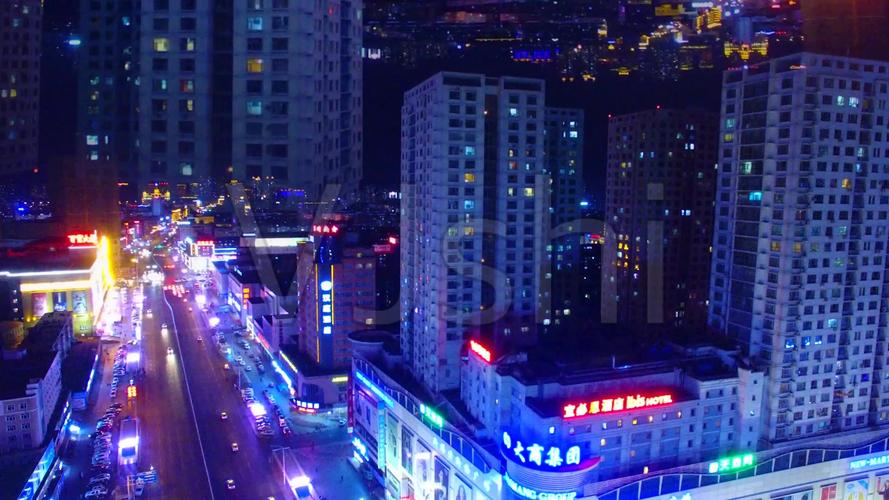 齐齐哈尔夜景航拍