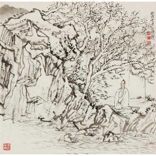 金心明高士图