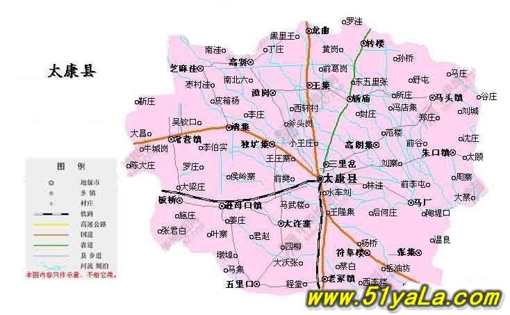 太康县行政地图