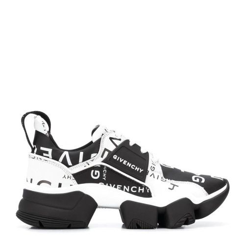 纪梵希女士黑白拼色小牛皮徽标印花低帮休闲鞋运动鞋老爹鞋女鞋 be