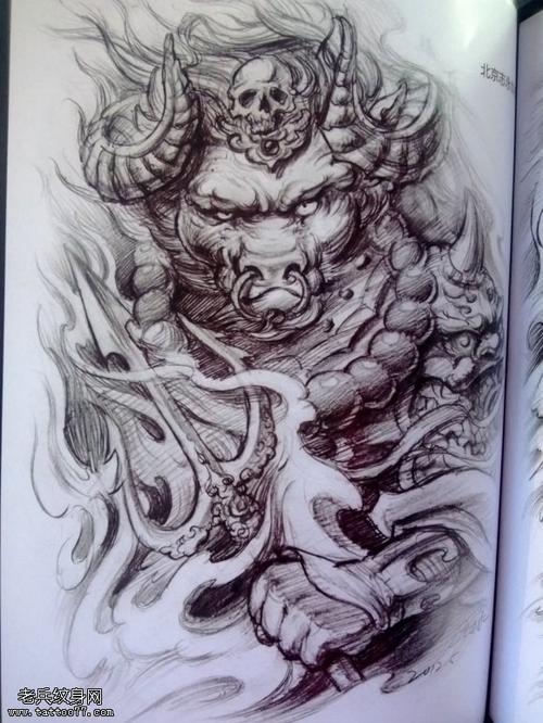 牛魔王纹身图案素材