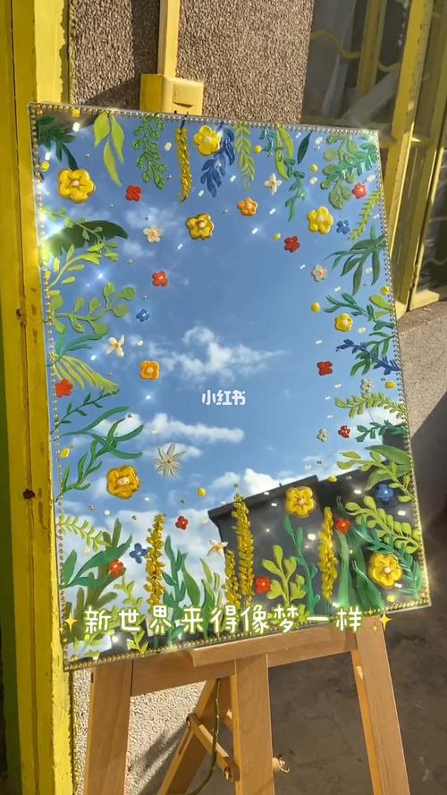 在镜子上画画真的太美了～_画画_拍照_颜料_镜子里的世界_文化_绘画