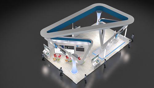 科技智能展位展会3d效果图设计制作