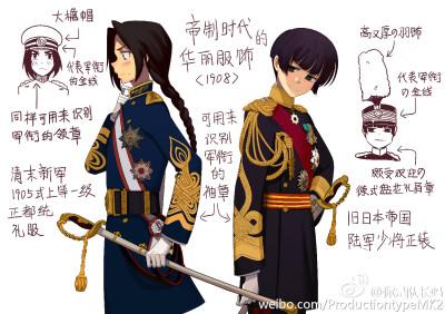 黑塔利亚 王耀 本田菊 军装 极东组 图转侵删