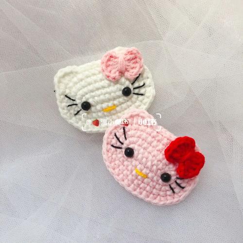 hello kitty发卡 图解_凯蒂猫怎么样_发卡_钩针编织_兴趣爱好_手工