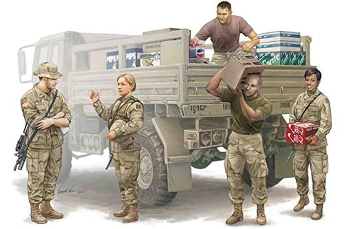 小号现代美国士兵物流供应团队公仔套装,比例 1/35,5