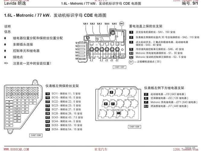 lavida 朗逸_09_1.6l 发动机标识字母 cde 电路图