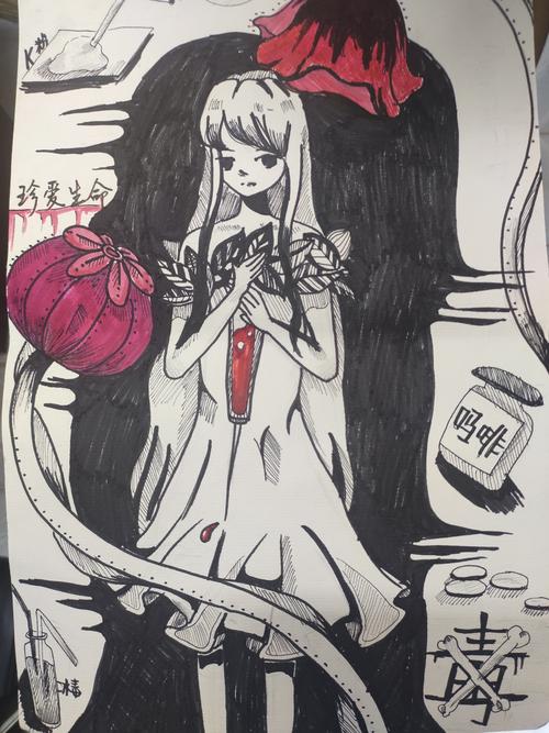 写美篇  本次禁毒漫画比赛,不仅提高了学生识毒防毒拒毒的能力,也使