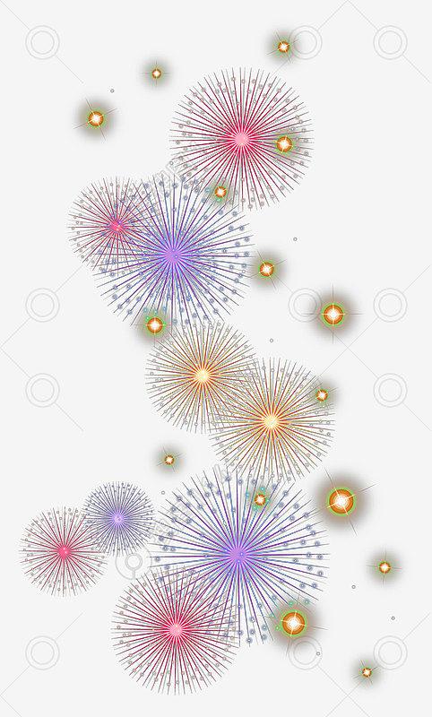 标签:彩色烟花圆形形状渐变烟花线条烟花礼花新年元素节日