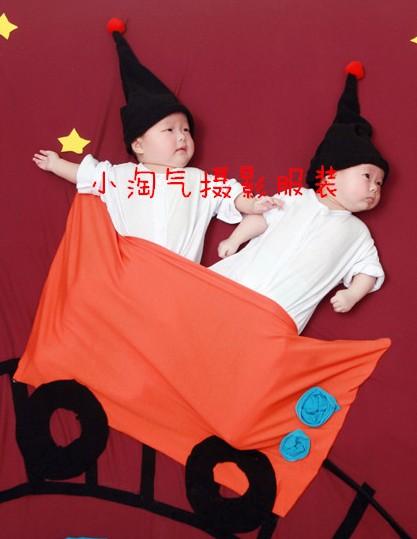 2016新款宝宝百天照服装出租 新生儿满月手工编织摄影服装出租