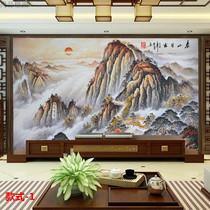 墙纸 中式壁纸大气磅礴锦绣山河客厅沙发背景墙壁纸电视墙壁画