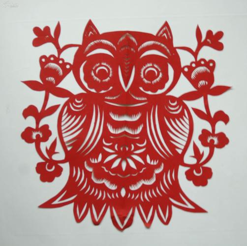 最后的大师——安塞剪纸艺术家高金爱剪纸 猫头鹰 拍品编号:28249824