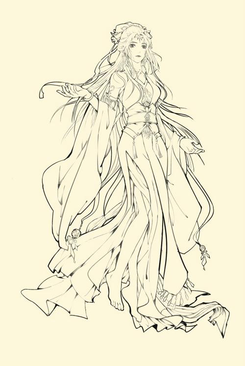 【线稿素材】一定要临摹的古风线稿(女)