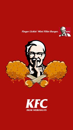 肯德基炸鸡全家桶创意手机壁纸