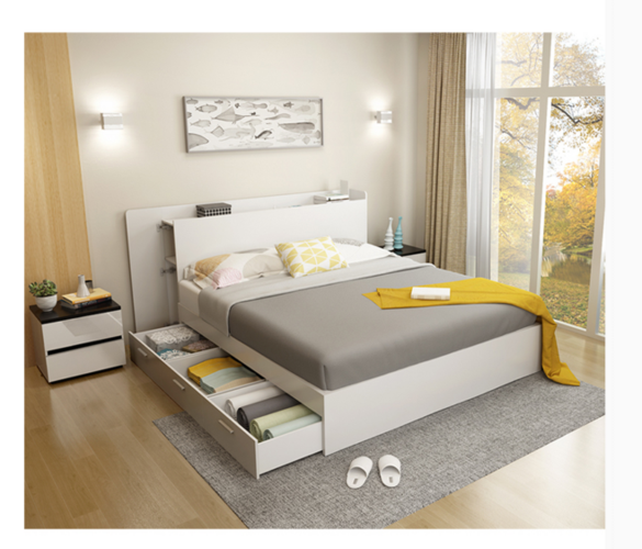 8板式床1.5米双人床多功能高箱床收纳榻榻米储物床-tmall.com天猫