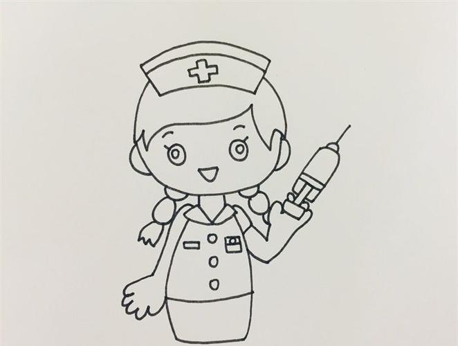 卡通护士简笔画步骤