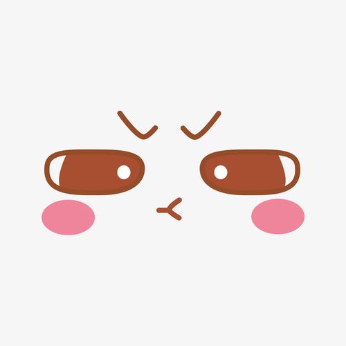 手绘不高兴表情设计素材