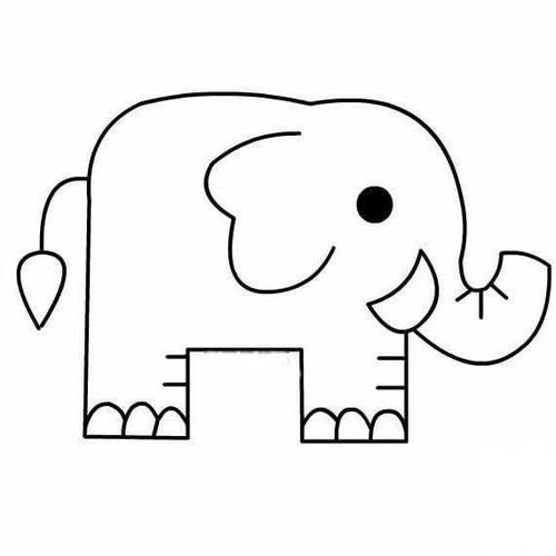 卡通大象简笔画图片_卡通大象儿童绘画图集 大象简笔画