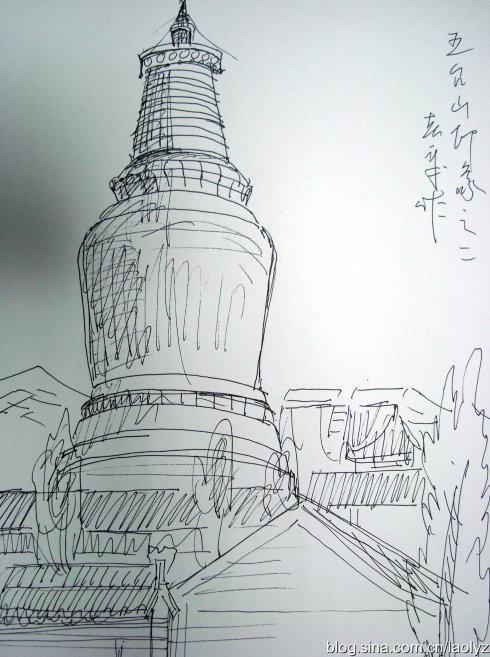 简单画五台山简笔画
