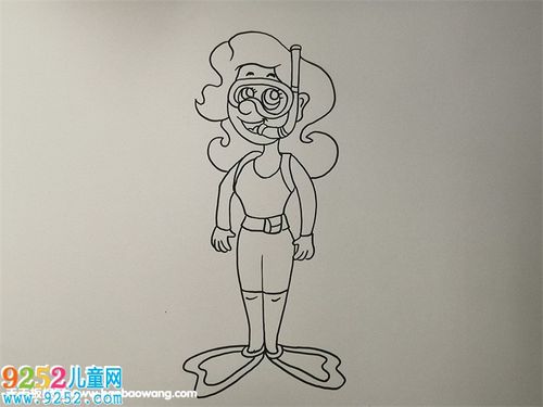 潜水员简笔画步骤 职业人物简笔画,卡通简笔画