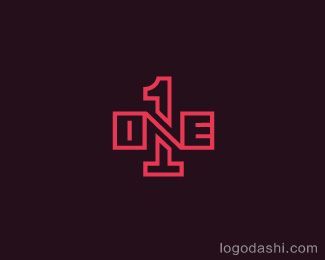 数字1字体logo设计