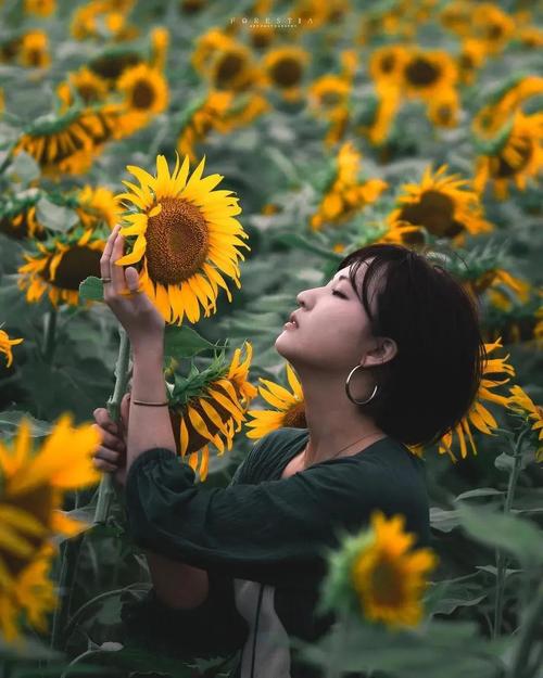 原创向日葵人像拍照姿势,7个姿势简单易学,拍出你的不同美
