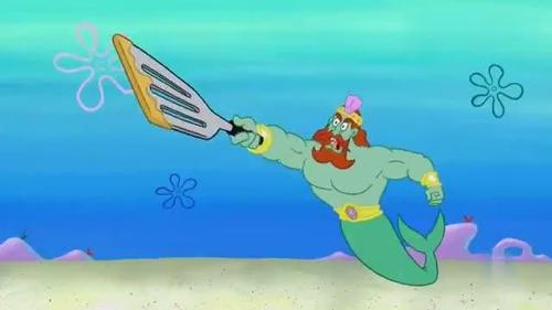 经典动漫海绵宝宝海神王被寻仇三戟叉被换成煎铲尴尬的场面