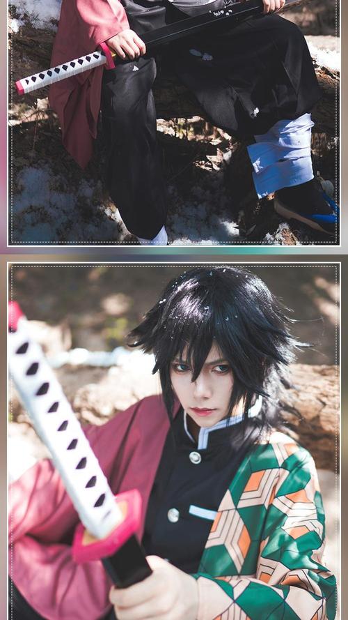 鬼灭之刃cos服女装富冈义勇cosplay动漫男二次元和服假发全套现货
