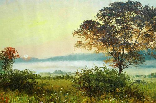 朝鲜功勋艺术家 崔松哲 《太阳升起的棉田》名家油画