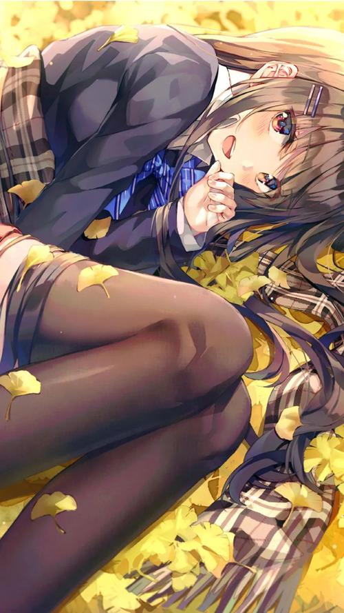 【二次元动漫壁纸集】双腿抱膝的jk制服女孩真好看
