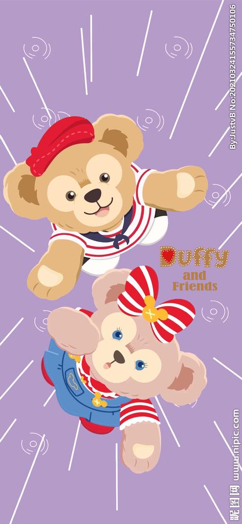 达菲和雪莉玫雨中玩耍ai壁纸图片