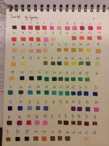 求马克笔肉色的编号,附带色卡