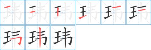 玮字基本信息笔顺繁体字拼音等