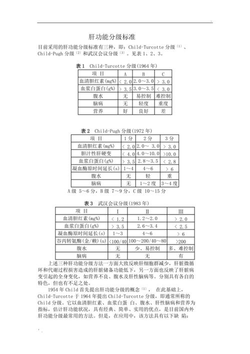 肝功能分级标准 (2)