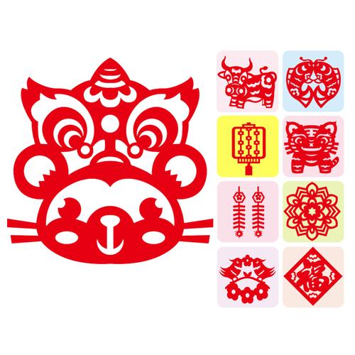 春节新年传统剪纸儿童元旦手工趣味diy窗花手工折纸
