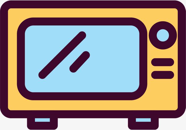 矢量卡通手绘方形微波炉