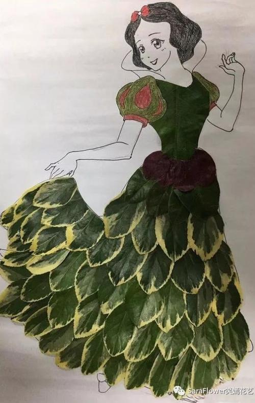 树叶贴画人物图 用树叶粘出漂亮的人物