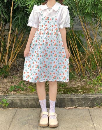 以影连衣裙女学生高中初中生女生裙子女装夏21年连衣裙甜美碎花裙元气