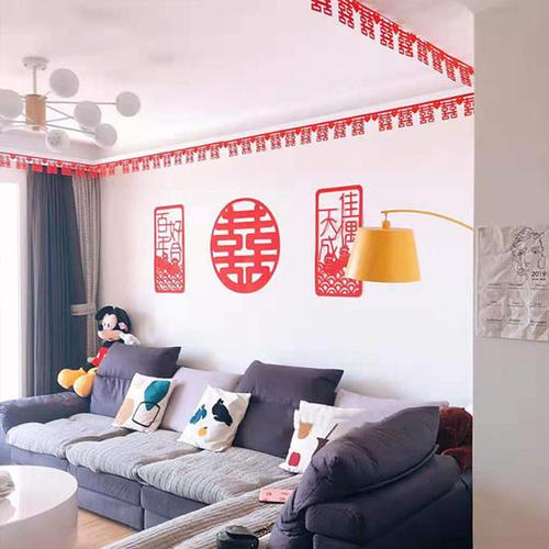 女方婚房布置套装男方卧室客厅简单大气套餐网红新房结婚装饰中式