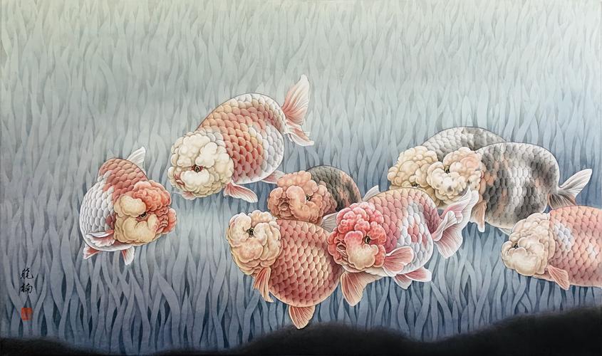 工笔兰寿金鱼