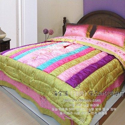 海金浦婚庆韩国床上用品专柜正品 真丝贡缎四件套 七彩婚庆 618 #婚庆